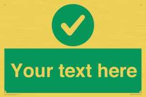 Custom green background, green circle with tick